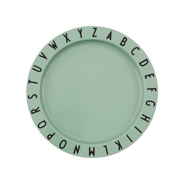 Zielony talerzyk deserowy dla dzieci Design Letters Eat & Learn, ø 20 cm