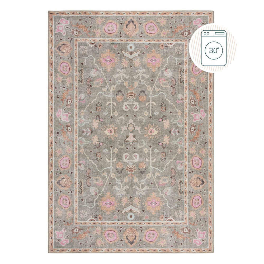 Jasnozielony dywan odpowiedni do prania 152x230 cm Una Floral – Flair Rugs