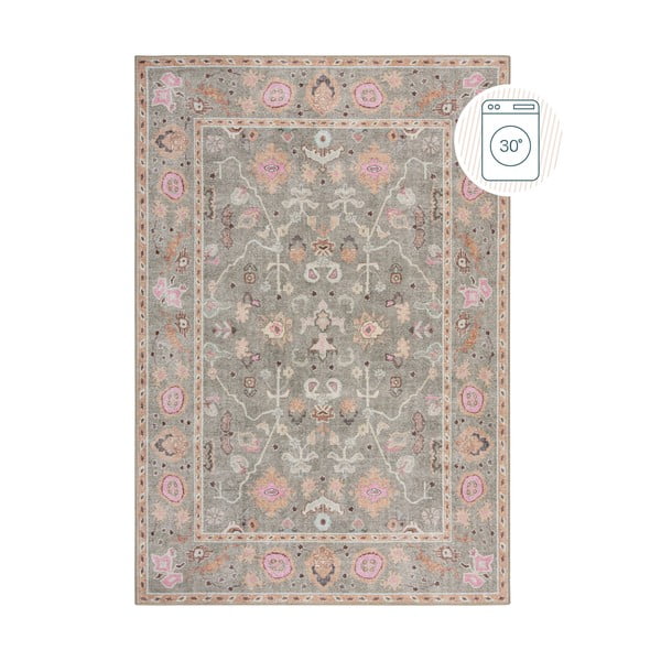 Jasnozielony dywan odpowiedni do prania 190x290 cm Una Floral – Flair Rugs