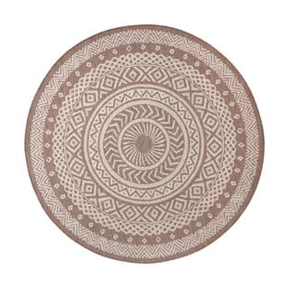 Brązowo-beżowy dywan odpowiedni na zewnątrz Ragami Round, ø 120 cm