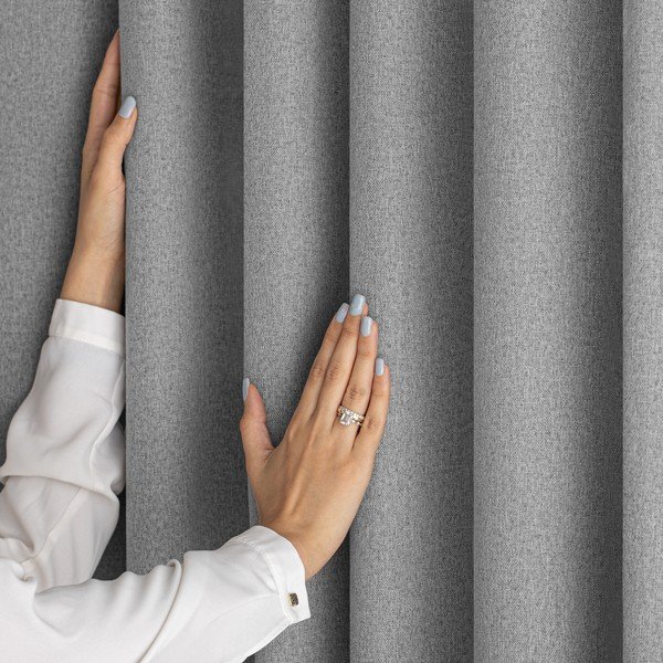 Szara zasłona zaciemniająca 140x250 cm Corita – Restilo-image-3