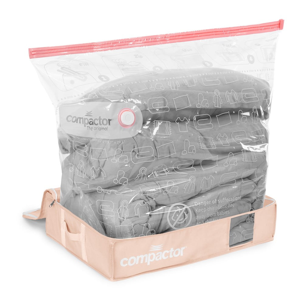 Plastikowe pojemniki próżniowe pod łóżko zestaw 3 szt. 65x45x15,5 cm Pink Edition – Compactor (zdjęcie 3)