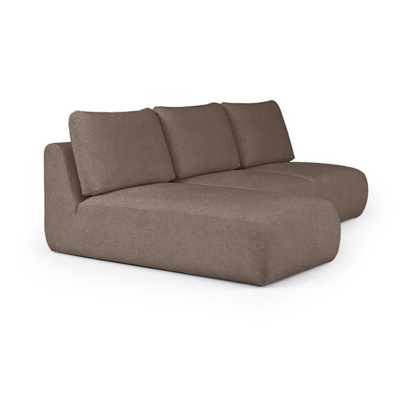 Brązowy narożnik z materiału bouclé (lewostronny/z szezlongiem) Mirel – Rodier-image-2