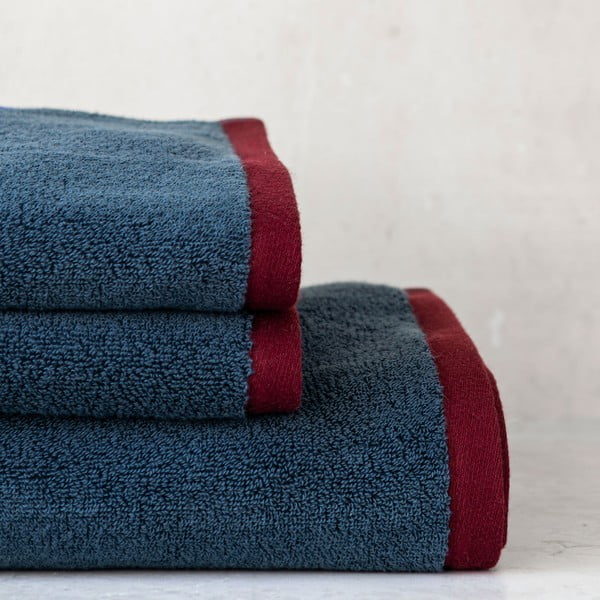 Ciemnoniebiesko-szary ręcznik kąpielowy z bawełny organicznej frotte 70x133 cm Soft – Mette Ditmer Denmark-image-2