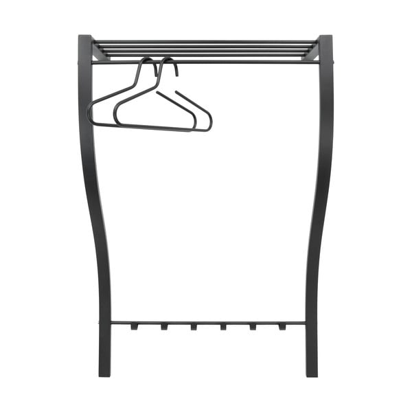 Czarny metalowy wieszak ścienny z półką 75 cm Carve – Spinder Design-image-2