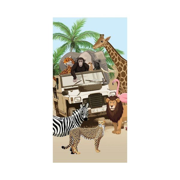 Ręcznik plażowy z nadrukiem Good Morning Jeep Jungle, 75x150 cm