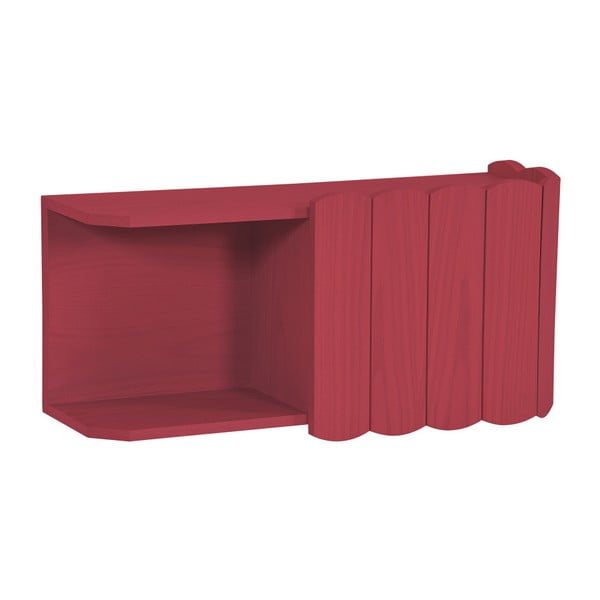 Czerwona półka z drewna bukowego HARTÔ, dł. 74 cm