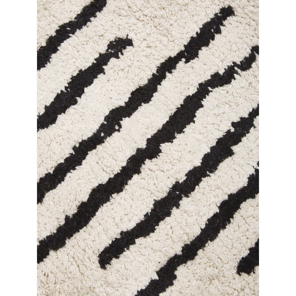 Beżowo-czarny ręcznie tkany bawełniany dywan Westwing Collection Fini, ø 150 cm-image-1