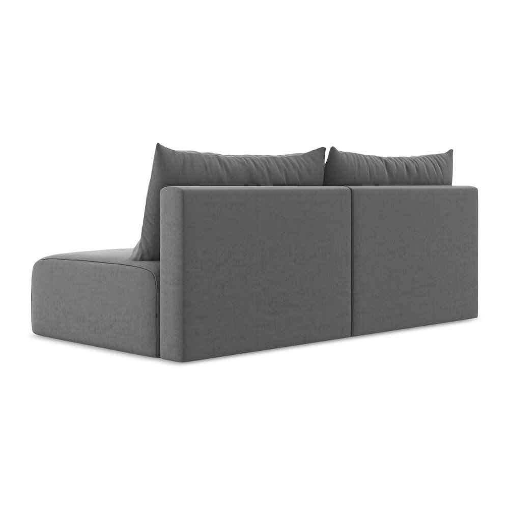 Szara aksamitna rozkładana sofa ze schowkiem 216 cm Kalena – Makamii (zdjęcie 10)