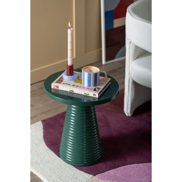 Metalowy okrągły stolik ø 40 cm Catania Ribbed – Leitmotiv-image-1