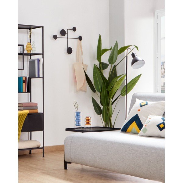 Czarny metalowy wieszak ścienny Kave Home Vianela, 52x40 cm-image-3