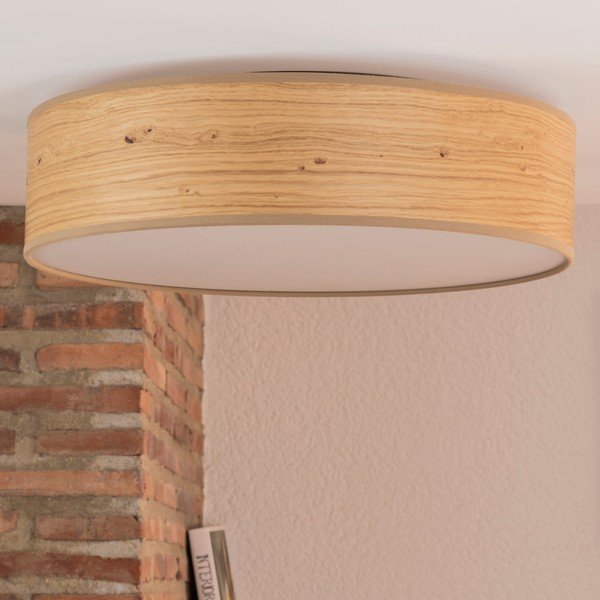 Jasnobrązowa lampa sufitowa z abażurem z naturalnego forniru Sotto Luce Ocho, ⌀ 40 cm-image-4