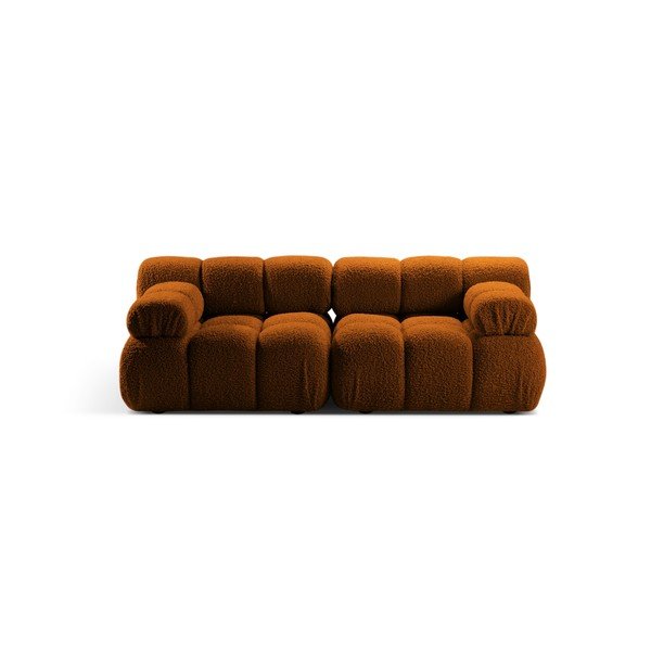 Sofa modułowa z materiału bouclé w kolorze terakoty 188 cm – Micadoni 
