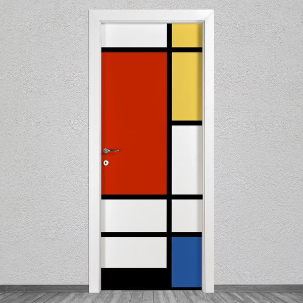 Naklejka na drzwi LineArtistica Mondrian 1, 80x215 cm