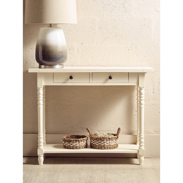 Konsola z litego drewna sosnowego w kolorze kości słoniowej 35x96 cm Heritage – Premier Housewares-image-4