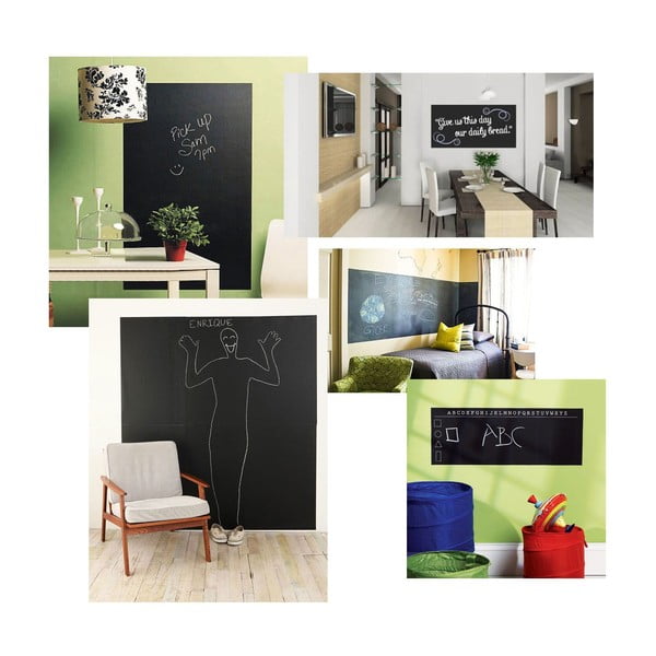 Uniwerslana tablica samoprzylepna Blackboard + 5 kříd, 60x200 cm-image-3