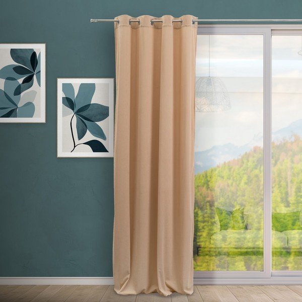 Jasnobrązowa zasłona sztruksowa 140x260 cm Merely – Casa Selección-image-1