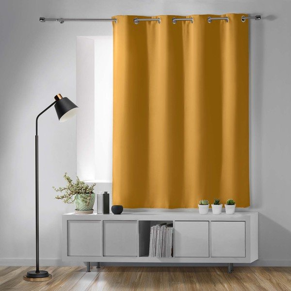 Zasłona zaciemniająca w kolorze ochry 135x180 cm Occult – douceur d'intérieur-image-1