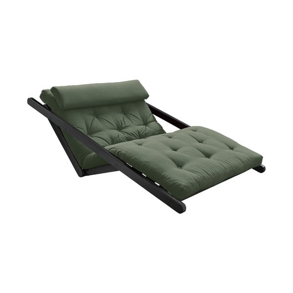 Sofa rozkładana z zielonym pokryciem Karup Design Figo Black/Olive Green