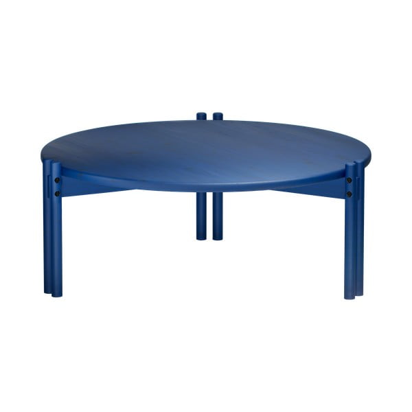 Niebieski okrągły stolik z litego drewna sosnowego ø 80 cm Sticks – Karup Design