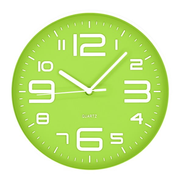 Zielony zegar ścienny Postershop Timmy, ø 25 cm