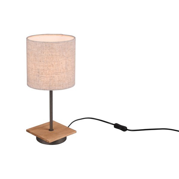 Beżowo-naturalna lampa stołowa z tekstylnym kloszem (wysokość 40 cm) Elmau – Trio-image-1