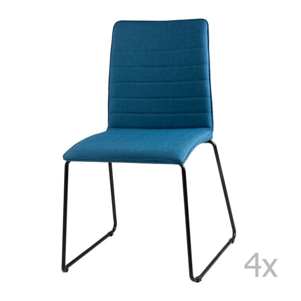 Zestaw 4 niebieskich krzeseł sømcasa Vera