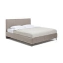 Szarobrązowe tapicerowane łóżko dwuosobowe ze stelażem 160x200 cm Noira Slim – Bonami Selection