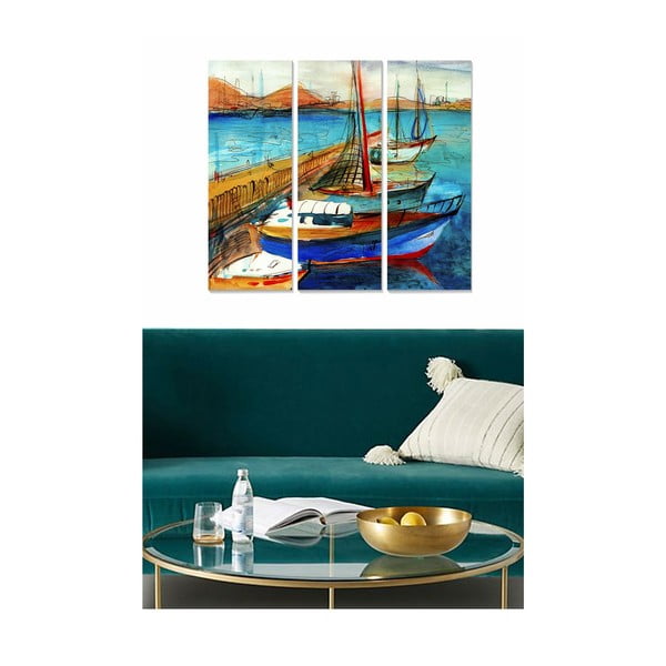Obrazy zestaw 3 szt. 20x50 cm Sailing – Wallity-image-1