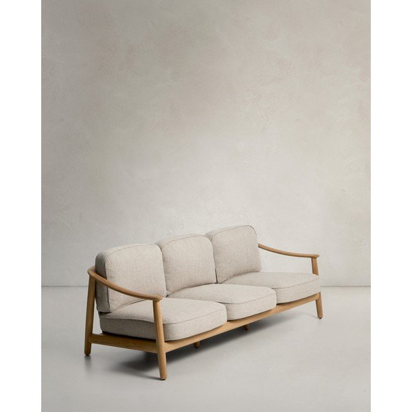 Beżowa/w naturalnym kolorze tapicerowana sofa ogrodowa Elunda – Kave Home