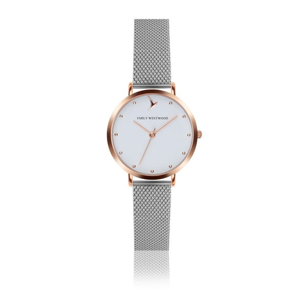 Zegarek damski z paskiem ze stali nierdzewnej w srebrnym kolorze Emily Westwood Birdie