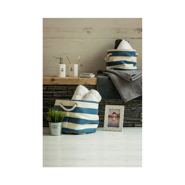 Zestaw 3 niebiesko-białych koszyków na pranie Premier Housewares Nautical-image-1