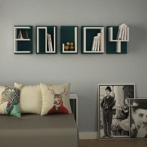 Zestaw 5 półek Homitis Enjoy Mustard-image-1