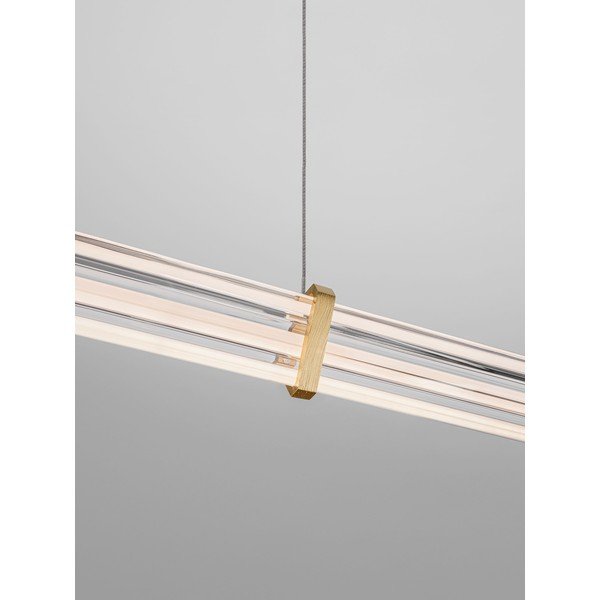 Metalowa lampa wisząca LED ze ściemniaczem w kolorze matowego złota z kloszem ze szkła akrylowego Pheme – Nova Luce-image-2