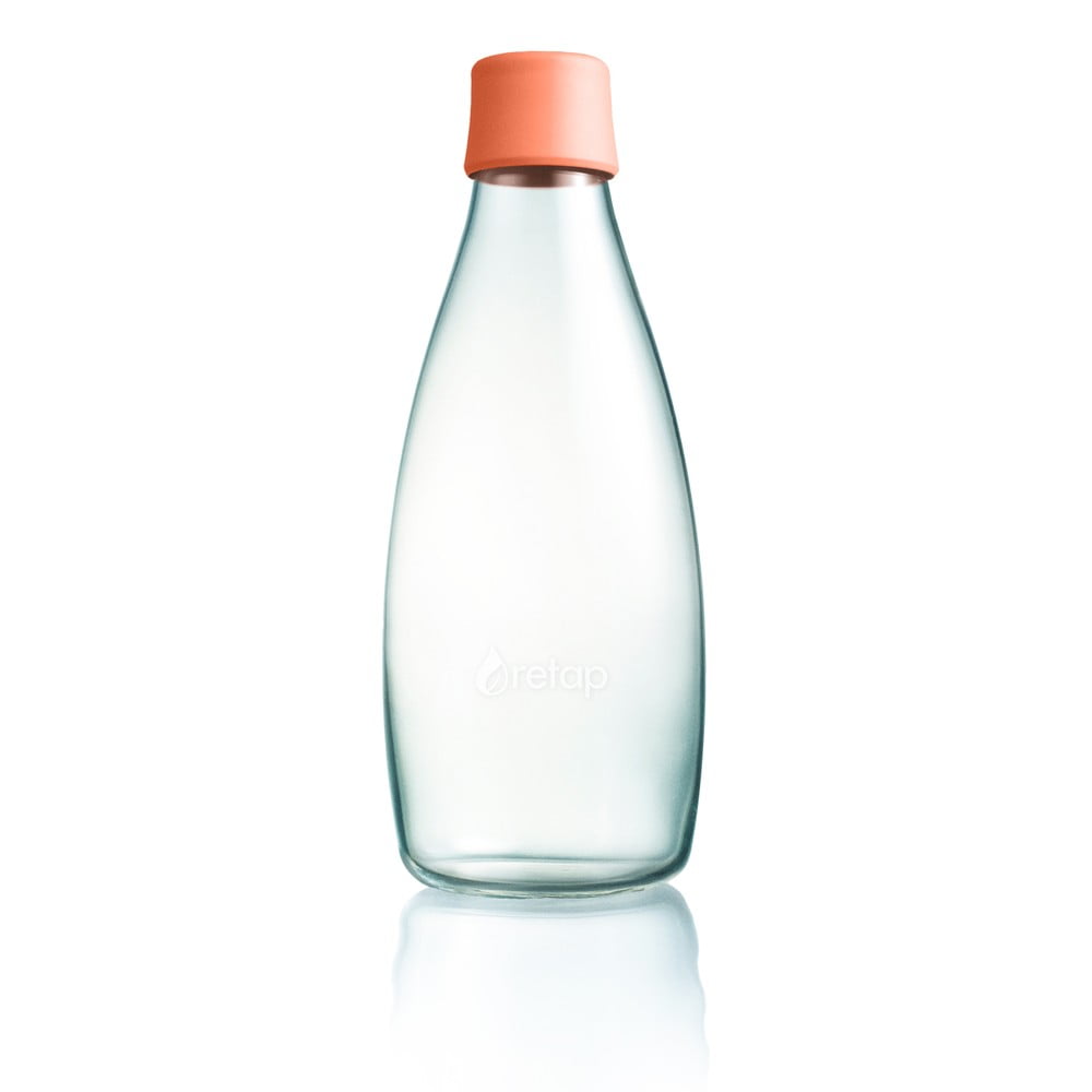 Jasnopomarańczowa szklana butelka ReTap, 800 ml