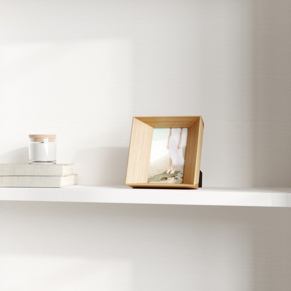 Naturalna drewniana ramka stojąca 17x17 cm Lookout – Umbra-image-1