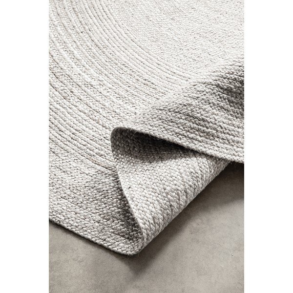 Biały okrągły dywan z juty dwustronny/tkany ręcznie ø 140 cm Braided – Hanse Home-image-2