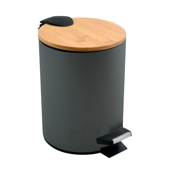 Ciemnoszary stalowy kosz na śmieci z pedałem 5 l   Adonis – Spirella