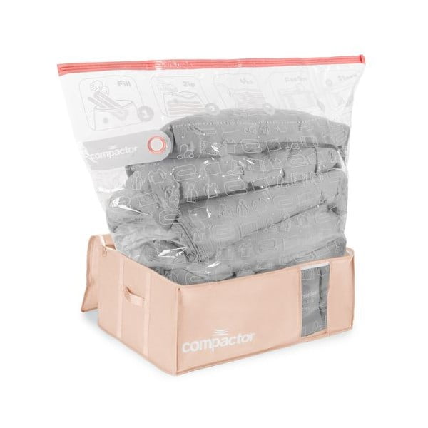 Plastikowe pojemniki próżniowe do przechowywania ubrań zestaw 3 szt. 65x45x27 cm Pink Edition – Compactor-image-2