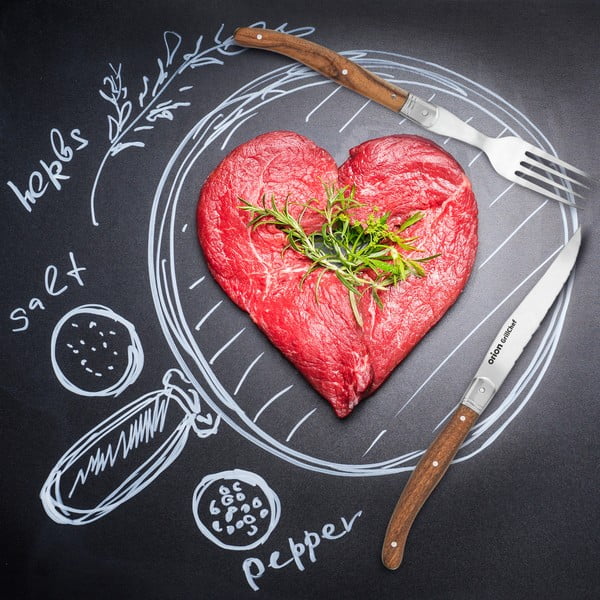 Sztućce ze stali nierdzewnej w naturalno-srebrnym 2 szt. kolorze – Orion-image-4