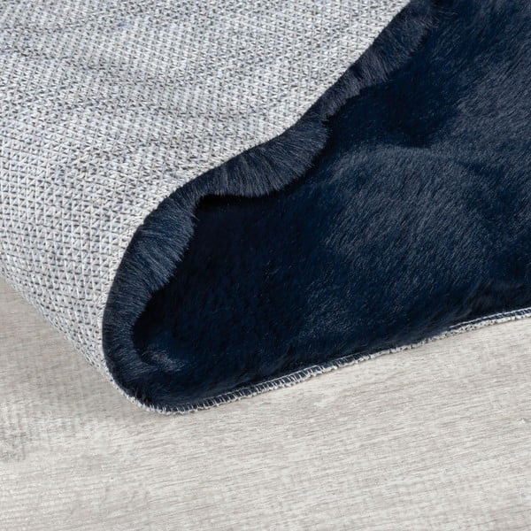 Ciemnoniebieska syntetyczna skóra 80x150 cm Waffle Faux Fur – Flair Rugs-image-3