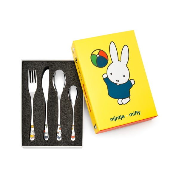Sztućce dla dzieci ze stali nierdzewnej w kolorze srebra 4 szt. Miffy – Zilverstad