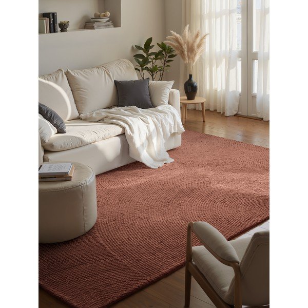 Wełniany dywan tkany ręcznie w kolorze terakoty 120x180 cm Calmio – Hanse Home-image-1