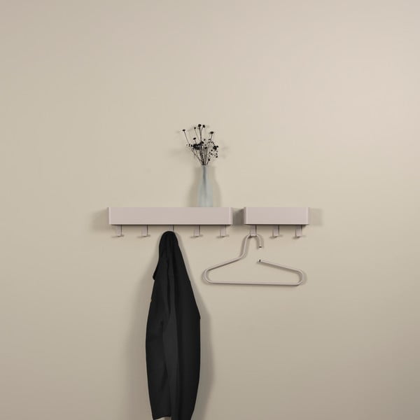 Szarobrązowy metalowy wieszak ścienny z półką 52 cm Dax Play – Spinder Design-image-1