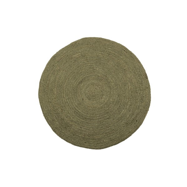 Zielony dywan z juty WOOOD Ross, ø 150 cm