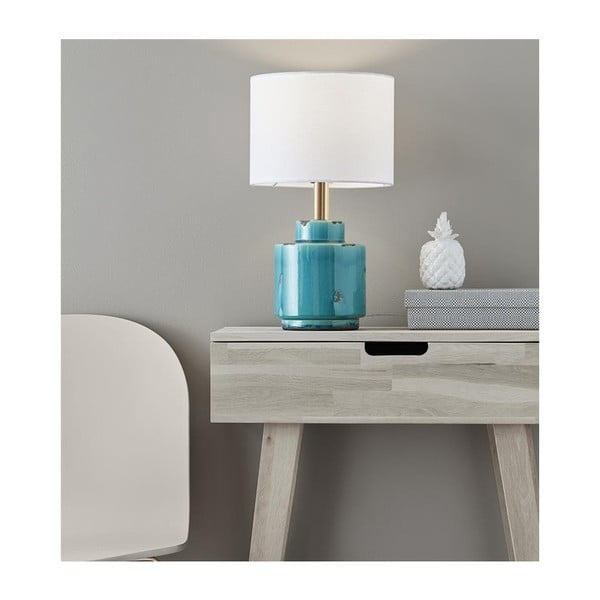 Niebiesko-biała lampa stołowa Markslöjd Cous-image-3