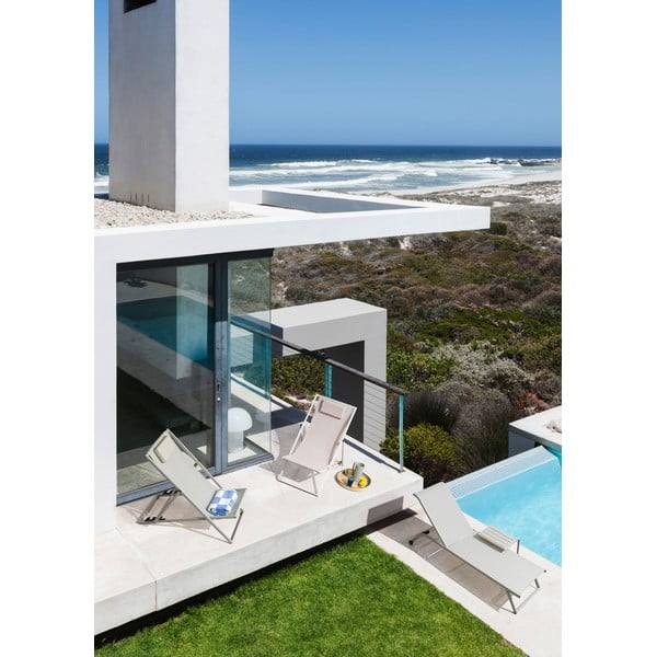 Szarobrązowy metalowy leżak ogrodowy Taylor – Bizzotto-image-1