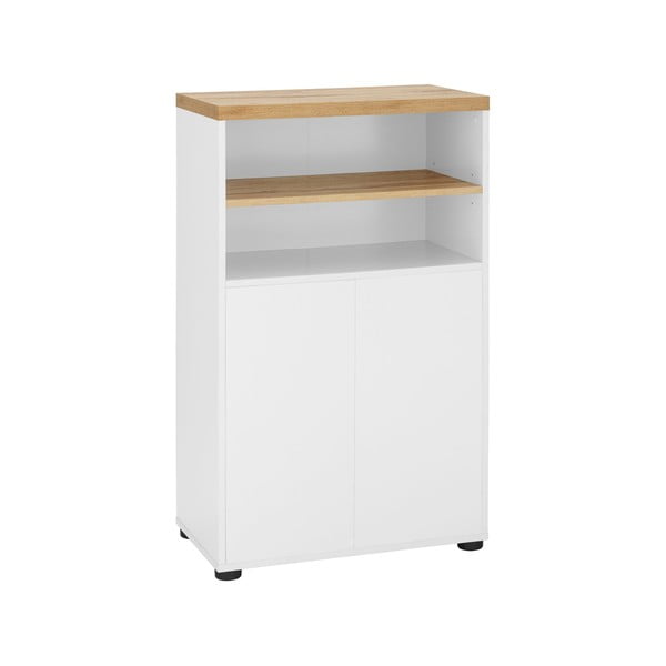 Biała wysoka szafka łazienkowa w dekorze dębu 60x102 cm Thessa – Støraa-image-1