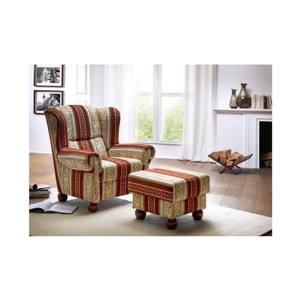 Czerwony fotel w kwiaty Max Winzer Monarch Chenille-image-2