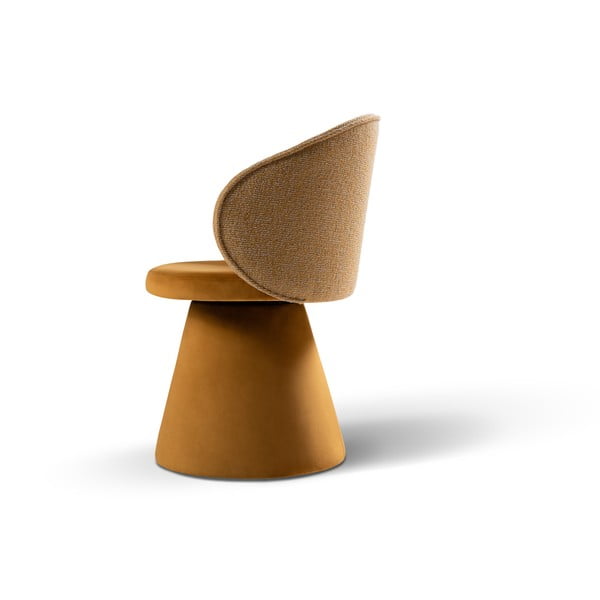 Musztardowy aksamitny fotel Inez – Micadoni -image-3